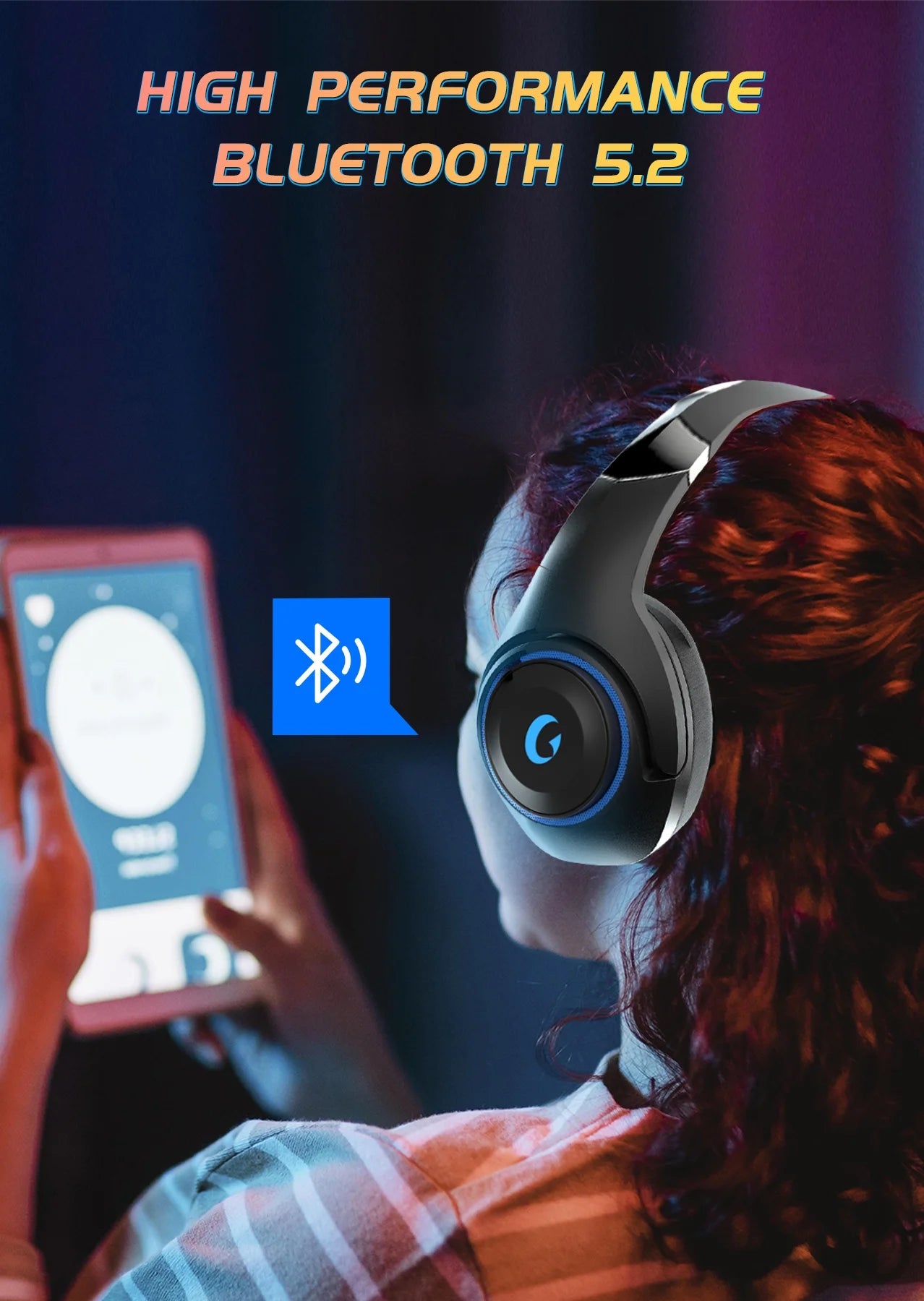 Wireless Gaming Headsets for PS5 PC Switch PC with Bluetooth 5.2, 2.4 Ghz USB Gaming Headphones with Detachable Microphone, 40H Battery Life, 3.5Mm Wired for Xbox Series,Black