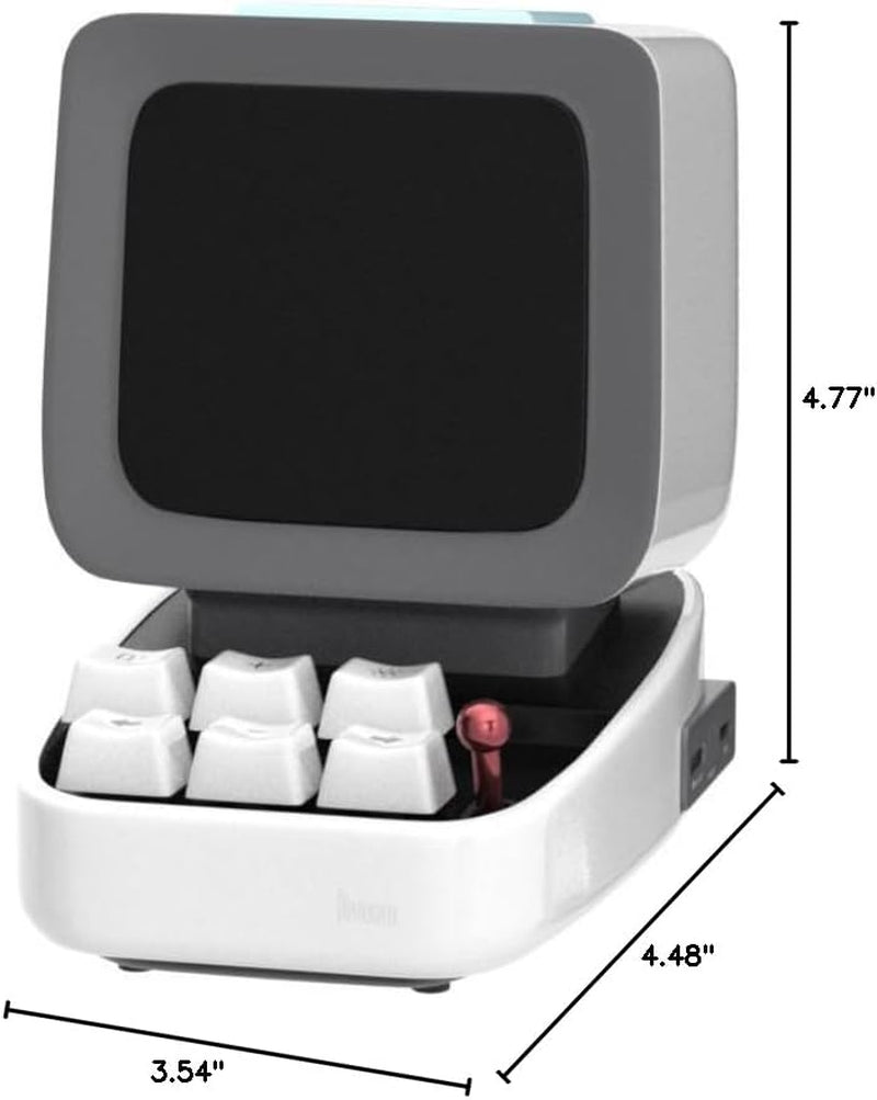 Ditoo Retro Pixel Art Bluetooth Speaker, Custom Pixel Screen Desk/Bedside Clock with White Noise & Gentle Alarm, Mini Speaker with Games, USB-C and App Control (White)