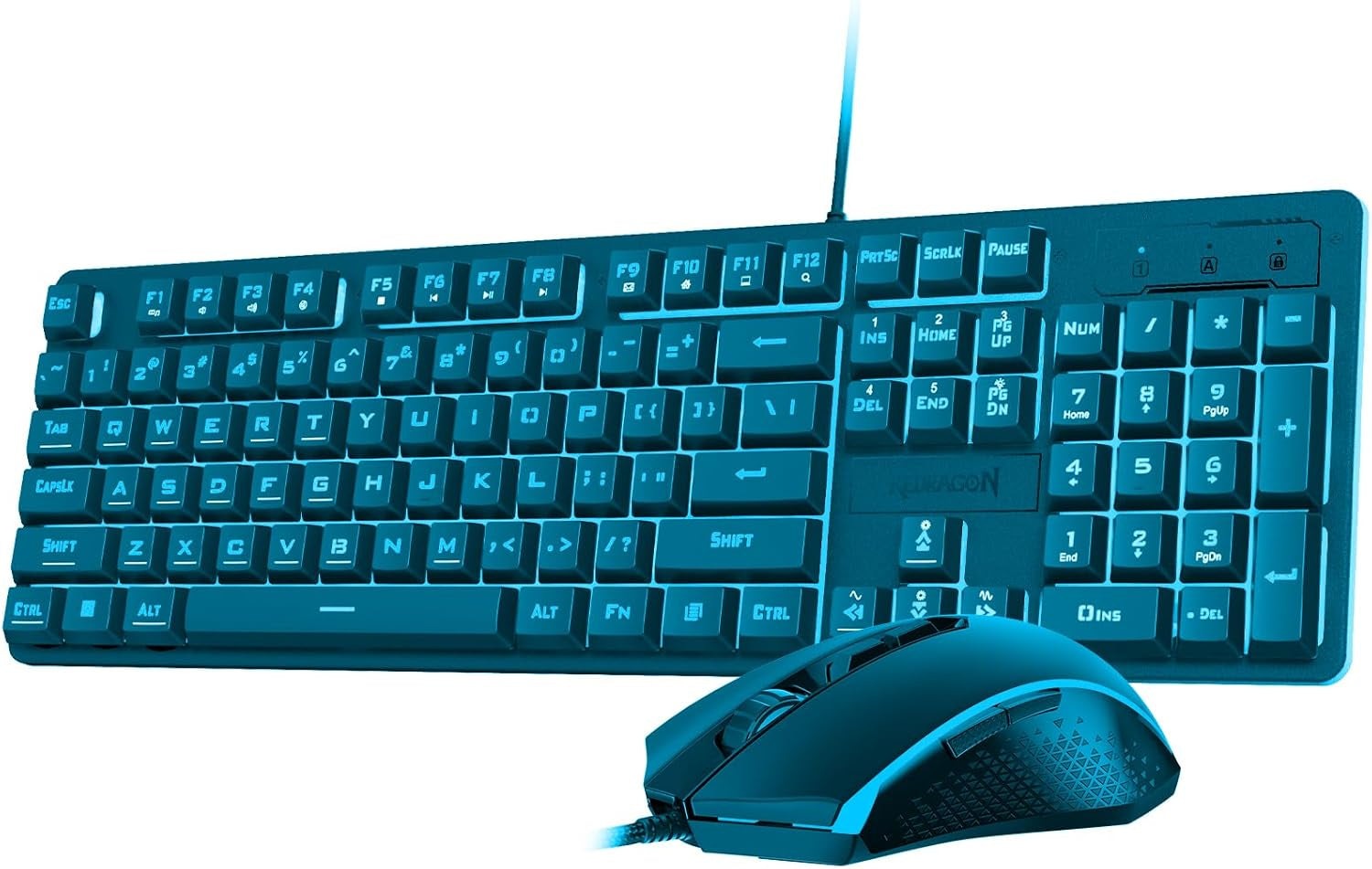 Gaming Keyboard and Mouse Combo Wired Mechanical Feel RGB LED Backlit Keyboard 3200 DPI Gaming Mouse for Windows PC (Blue)