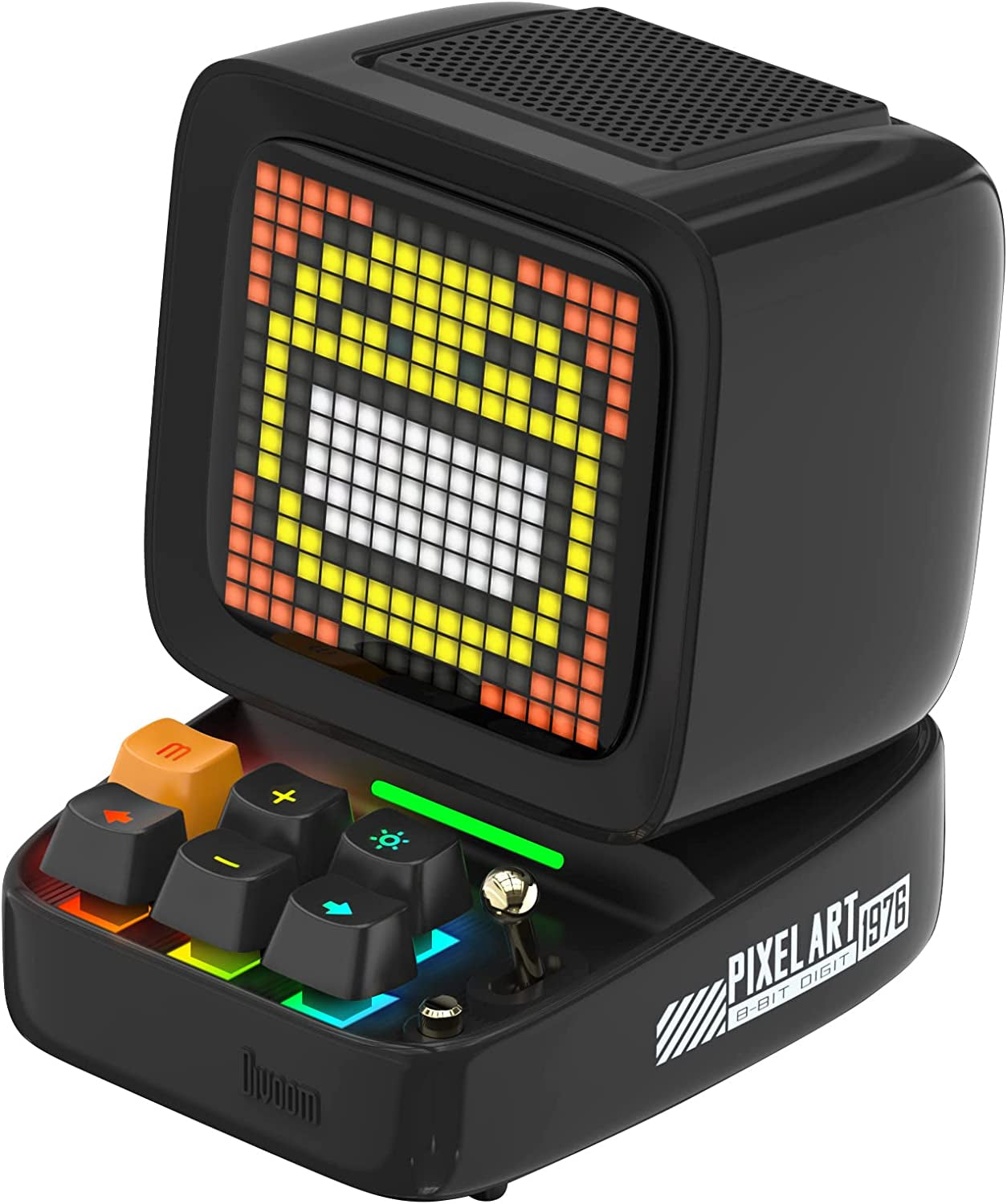 Ditoo Retro Pixel Art Game Bluetooth Speaker with 16X16 LED App Controlled Front Screen (Black)