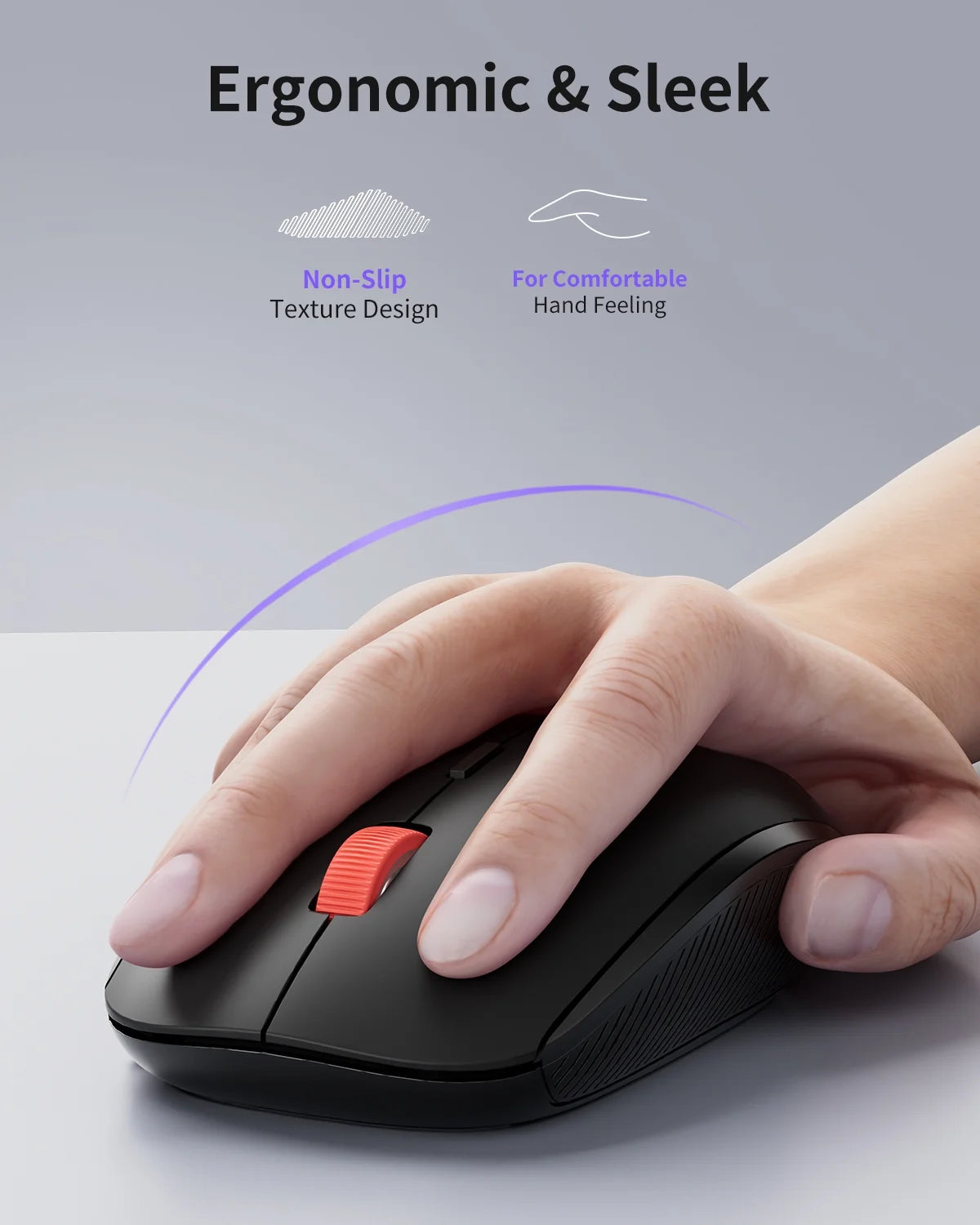 Slim Wireless Mouse, Adjustable 4000 DPI, 24 Months Battery ,Portable Cordless Computer Mouse for Pc/Mac/Laptop/Ipad