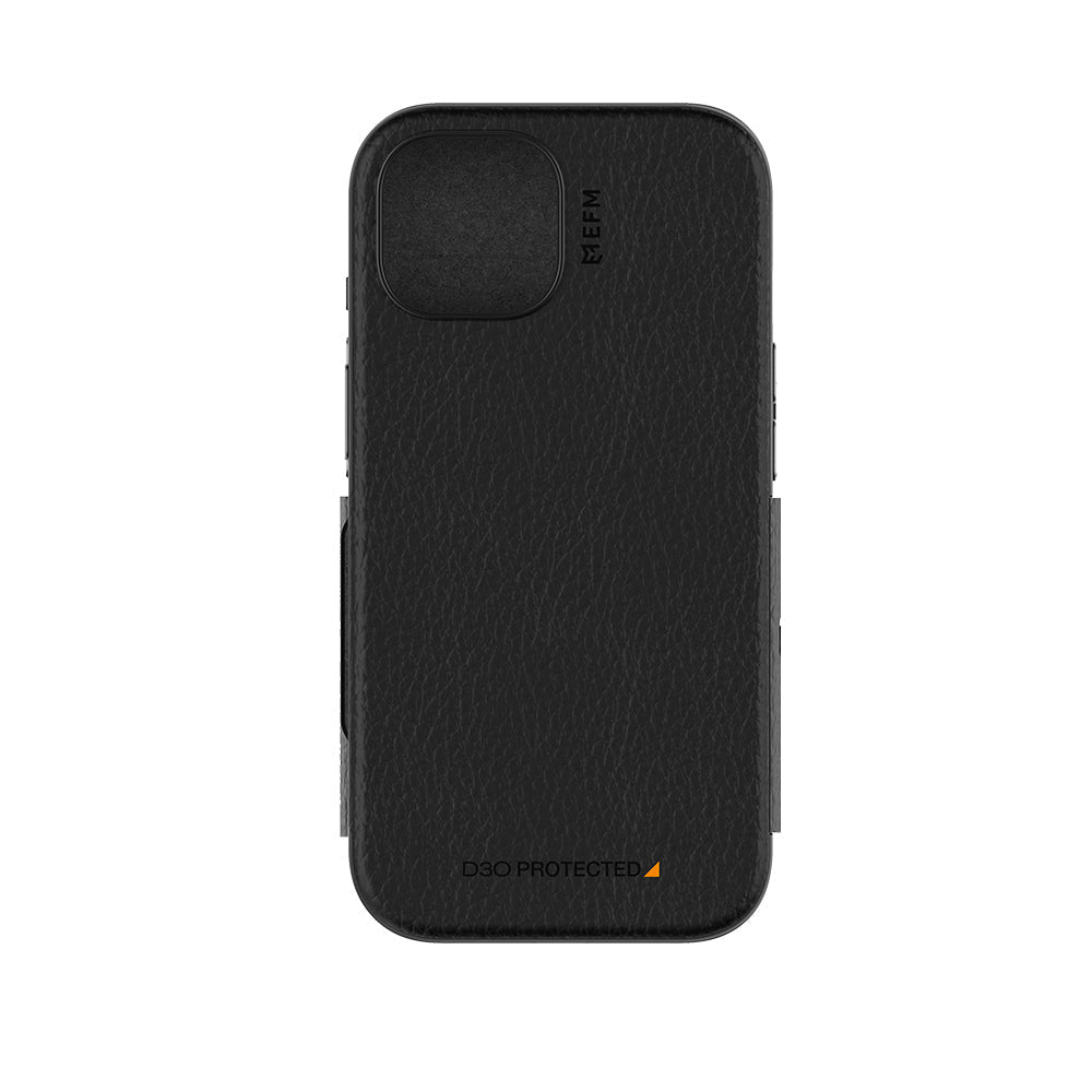 NNEDSZ EFM Monaco E-leather Wallet Case Armour With D3O Plus Suits Iphone 15 (6.1") - Black/Space Grey-0