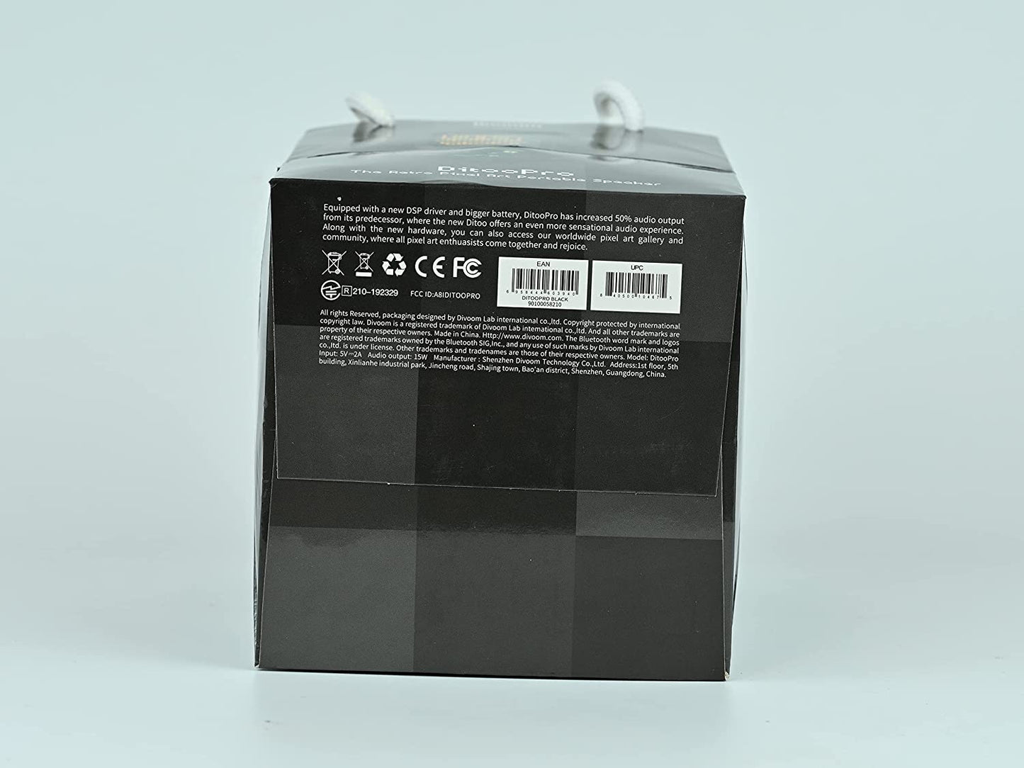 Ditoo Retro Pixel Art Game Bluetooth Speaker with 16X16 LED App Controlled Front Screen (Black)