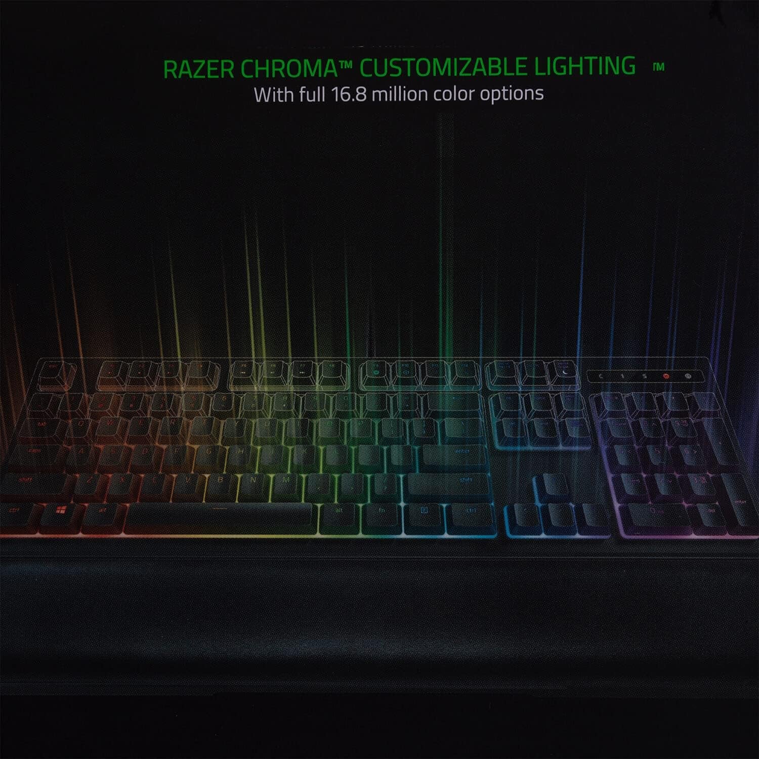 Ornata Chroma Gaming Keyboard: Hybrid Mechanical Key Switches - Customizable Chroma RGB Lighting - Individually Backlit Keys - Detachable Plush Wrist Rest - Programmable Macro Functionality